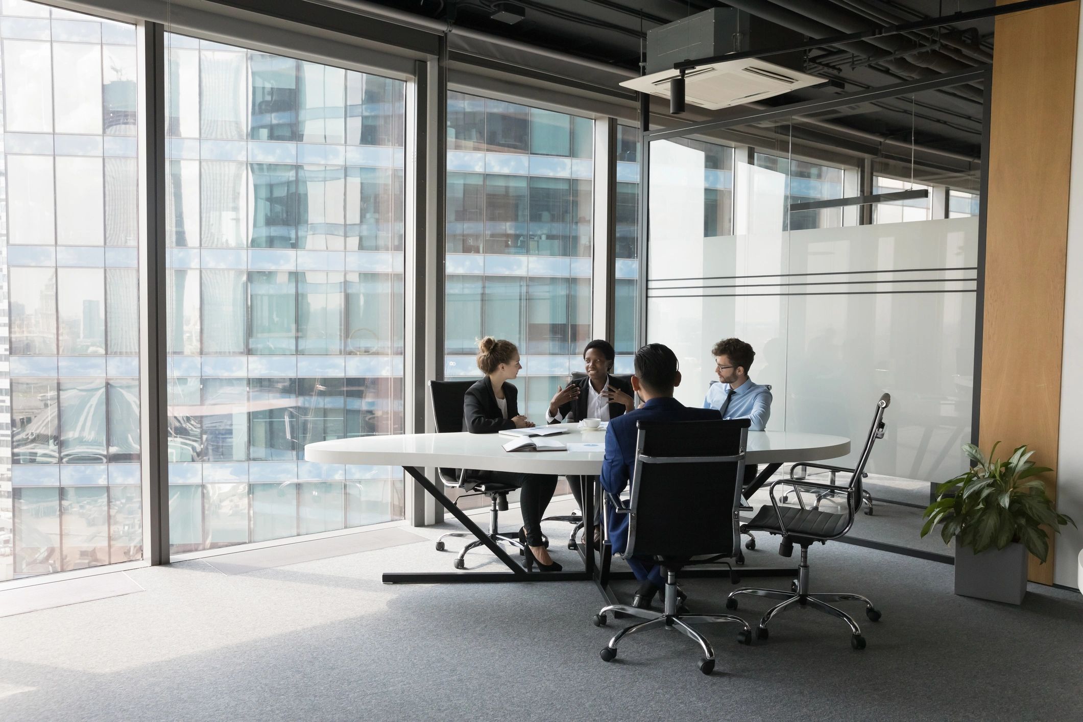 Business team in a modern office meeting